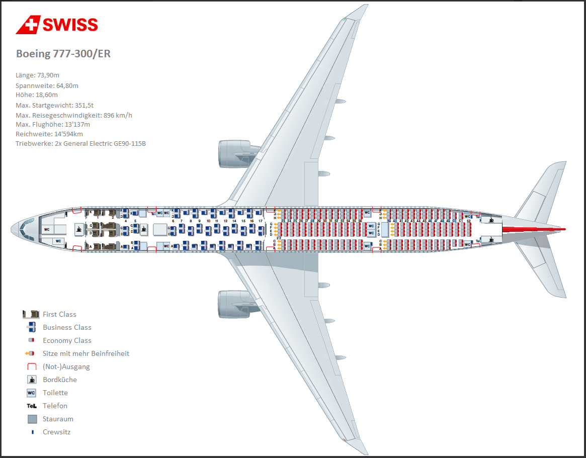 Boeing 777 расположение