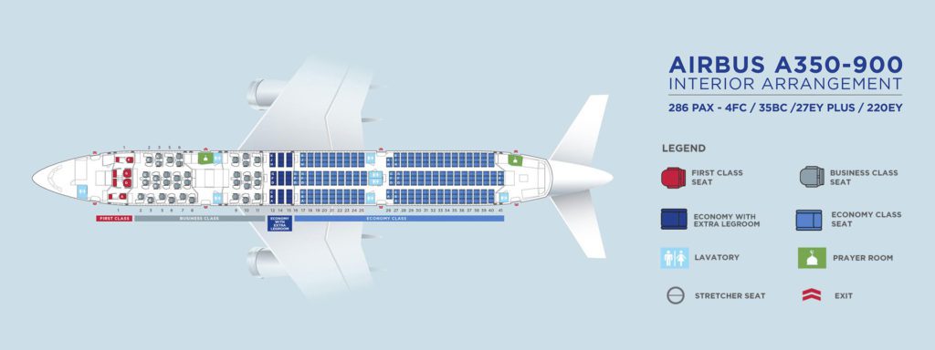 馬航A350座位圖