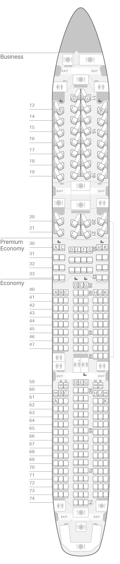 國泰航空A350-900 SEAT MAP