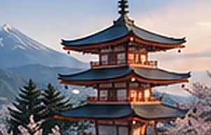 五重塔與富士山