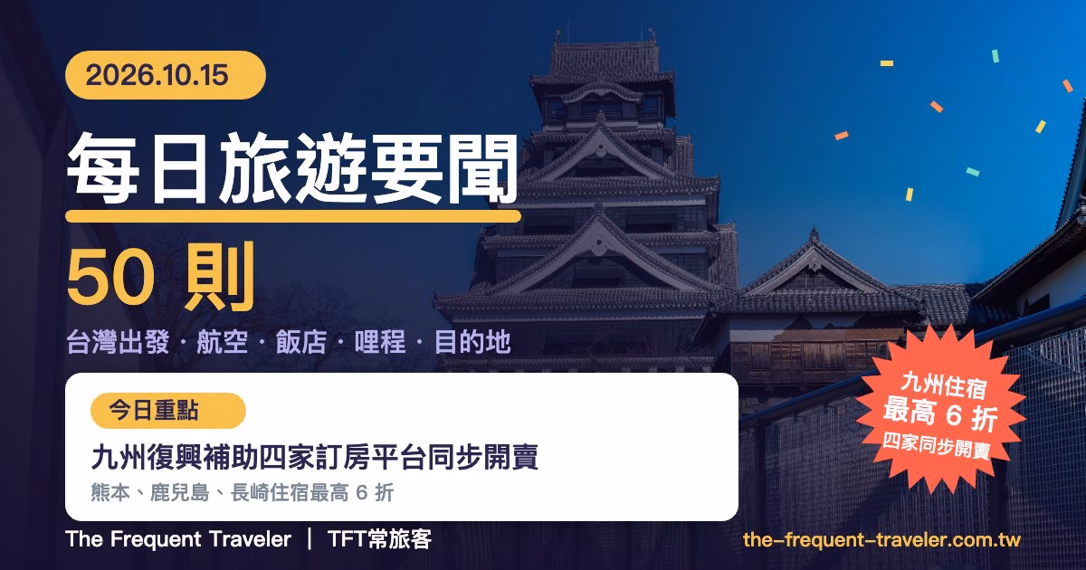 每日旅遊要聞 50 則 2026年10月15日封面